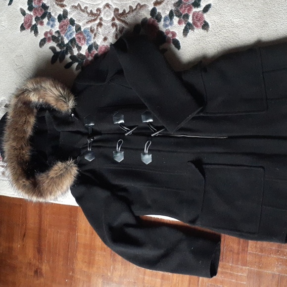 Black Marc New York Wool Fur Coat - Picture 3 of 8